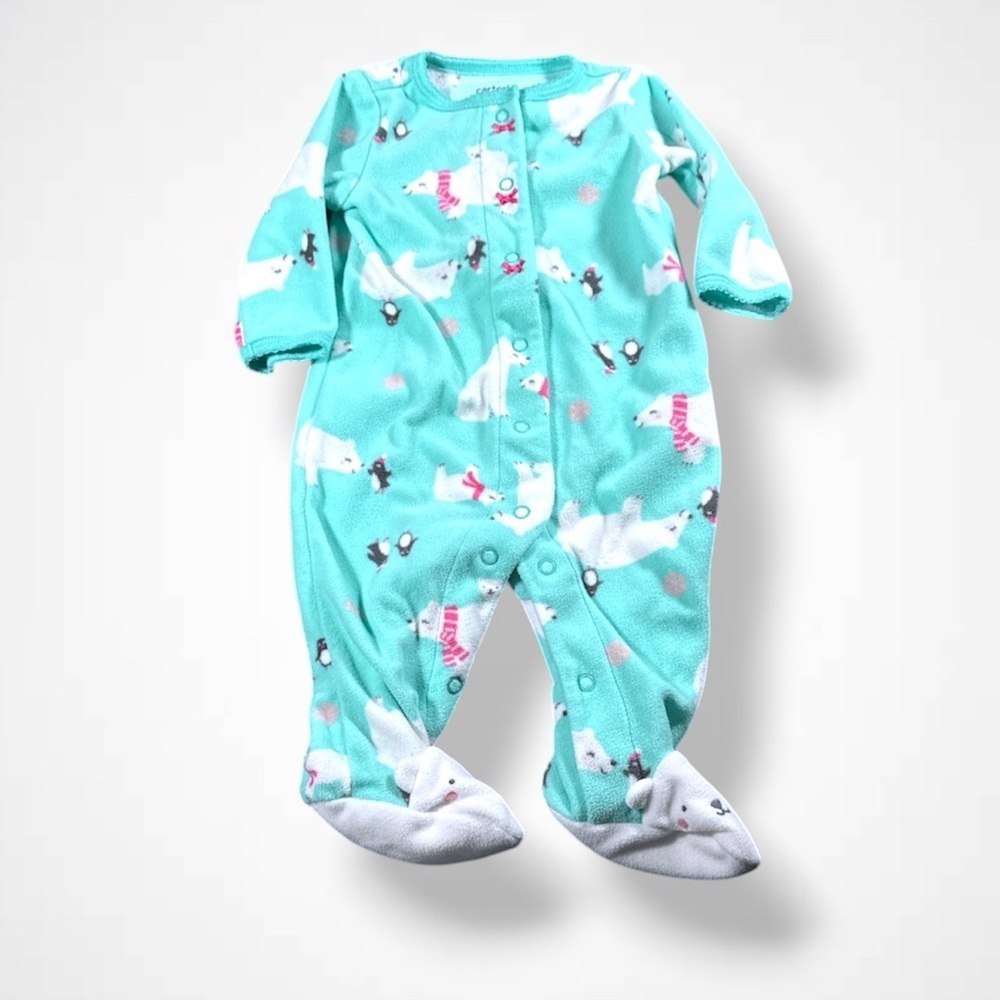4/$20 Turquoise Fleece Polar Bear Sleeper